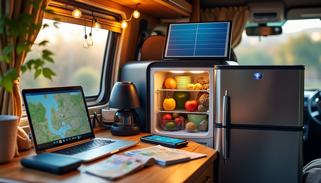 découvrez les 11 appareils électroniques essentiels pour optimiser votre expérience de vanlife. découvrez comment ces outils peuvent rendre vos aventures sur la route plus confortables et pratiques, tout en vous connectant au monde extérieur.
