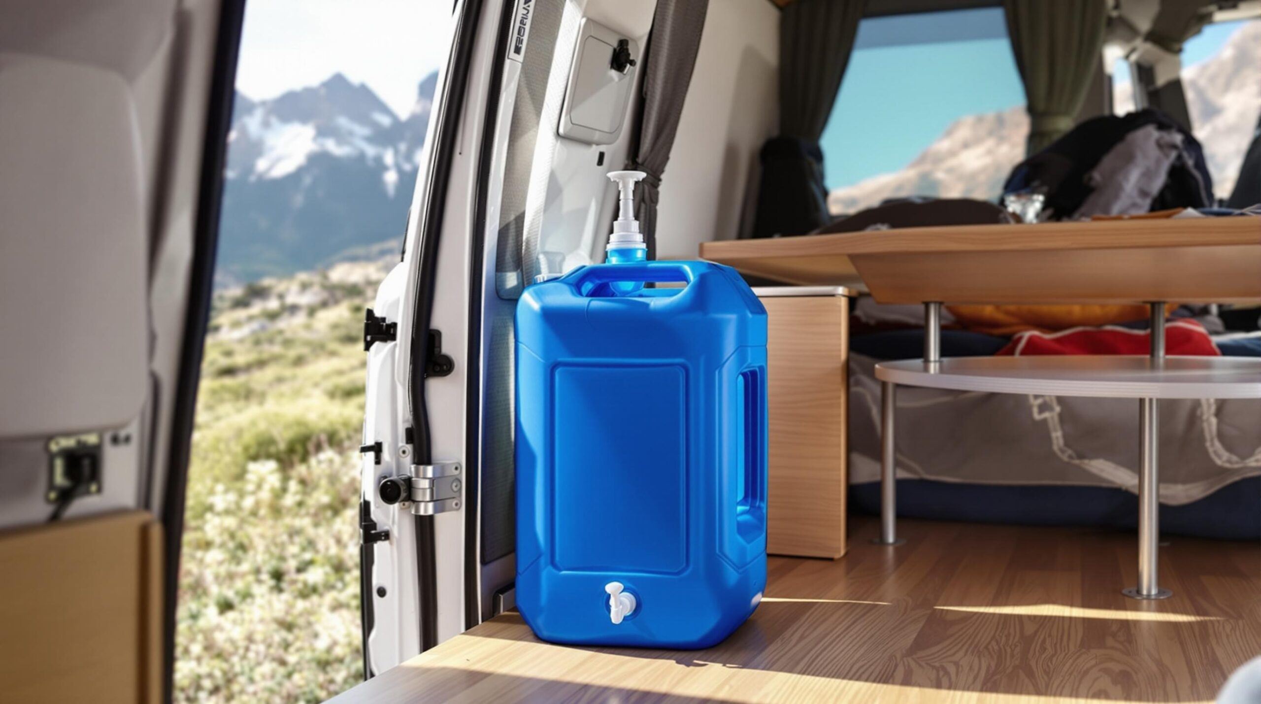 découvrez le jerrican avec robinet, l'accessoire idéal pour la vanlife. pratique et fonctionnel, il facilite l'approvisionnement en eau et optimise l'espace dans votre véhicule. simplifiez vos aventures et restez hydraté où que vous soyez grâce à cette solution ingénieuse.
