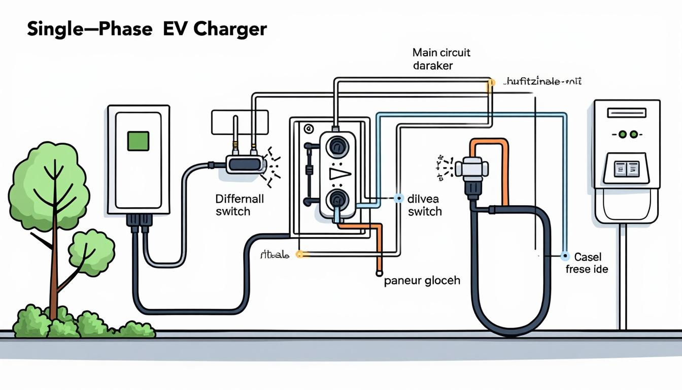 découvrez notre schéma de borne de recharge monophasée, offrant un branchement sécurisé pour votre voiture électrique. assurez votre autonomie tout en garantissant la sécurité de votre installation.